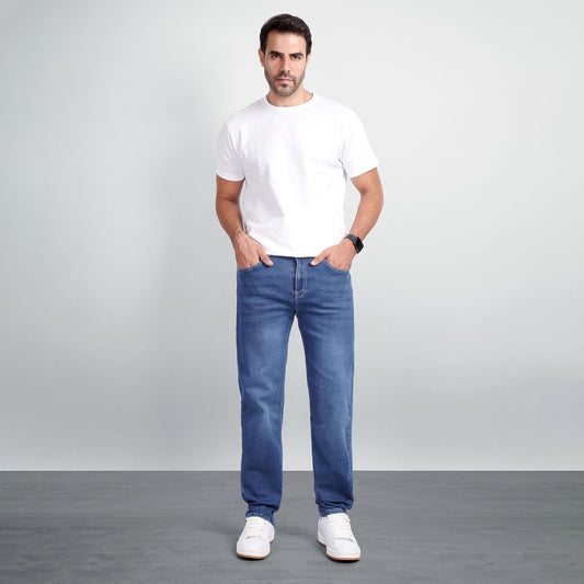 Men's Regular Fit Denim Jeans – Classic Straight Leg Casual Pants