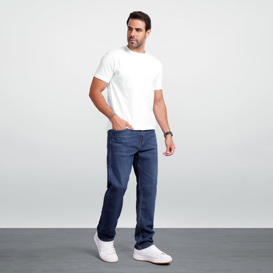 Men's Regular Fit Denim Jeans – Classic Straight Leg Casual Pants