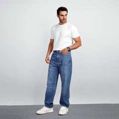 Men's Wide Leg Jeans – Relaxed Fit Denim Pants with Classic 5-Pocket