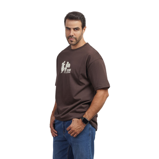Men's Graphic Cotton T-Shirt – Pizzeria Print | Regular Fit