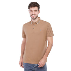 Men’s Polo T-Shirt with Contrast Collar – Casual Half Sleeve Polo