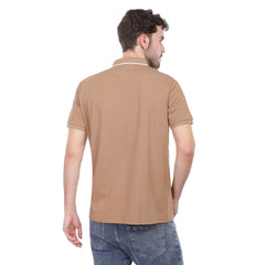 Men’s Polo T-Shirt with Contrast Collar – Casual Half Sleeve Polo