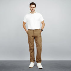 Men's Slim Fit Chino Pants – Stretch Cotton Twill Casual Trousers with Side Pockets