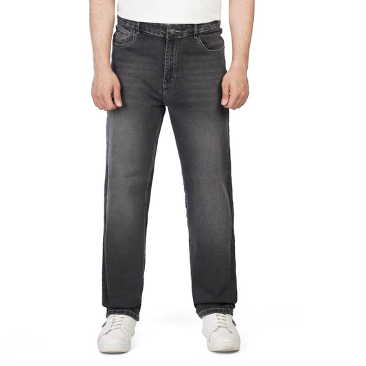 Men’s Straight Fit Jeans – Washed Casual Denim Pants