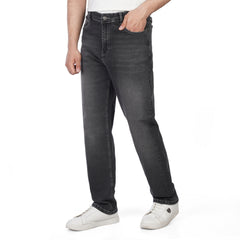 Men’s Straight Fit Jeans – Washed Casual Denim Pants