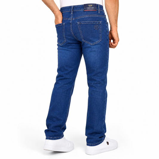 Men’s Denim Jeans – Slim Straight Fit Casual Stretch Pants