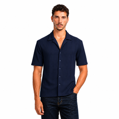 Men S Textured Short Sleeve Shirt Casual Button Down Summer Shirt