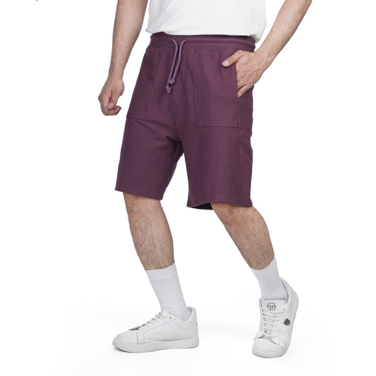 Men’s Ribbed Drawstring Shorts – Relaxed Fit
