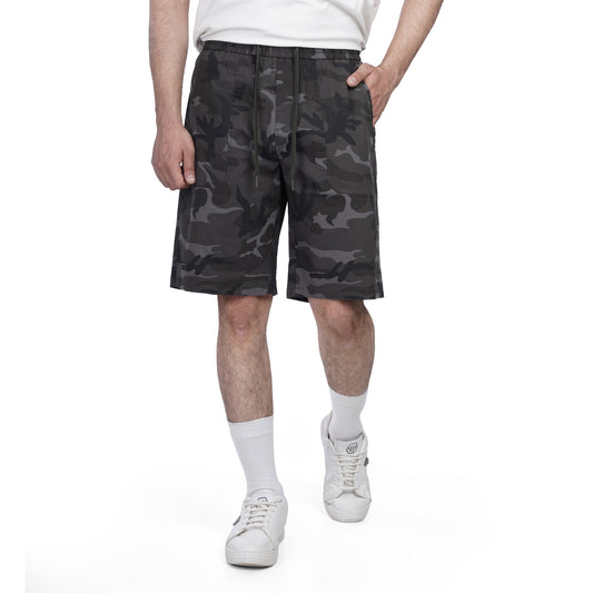 Men’s Camo Print Drawstring Shorts –  Relaxed Fit
