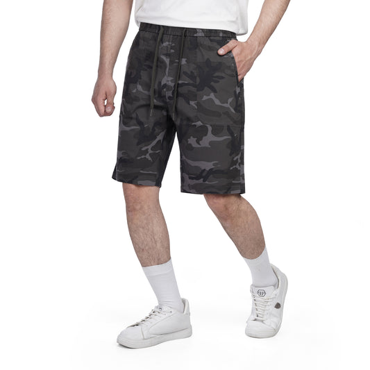 Men’s Camo Print Drawstring Shorts –  Relaxed Fit