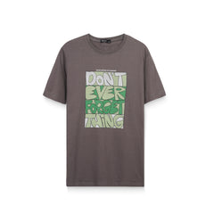 Men’s Short Sleeve Graphic T-Shirt – Modern Letter Print Casual Cotton Tee