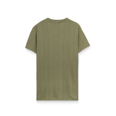 Men's Textured Knit T-Shirt – Relaxed Fit Casual Crew Neck