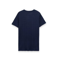 Men's Textured Knit T-Shirt – Relaxed Fit Casual Crew Neck