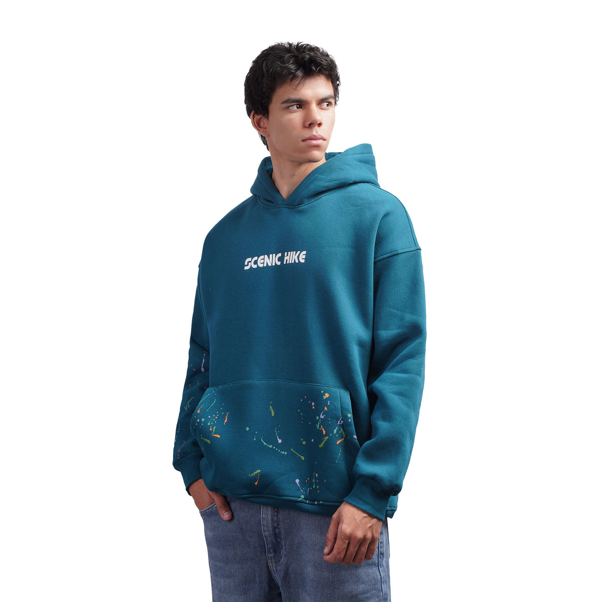 Men’s Graphic Hoodie Casual Pullover with Front Print and Kangaroo Pocket