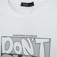 Men’s Short Sleeve Graphic T-Shirt – Modern Letter Print Casual Cotton Tee