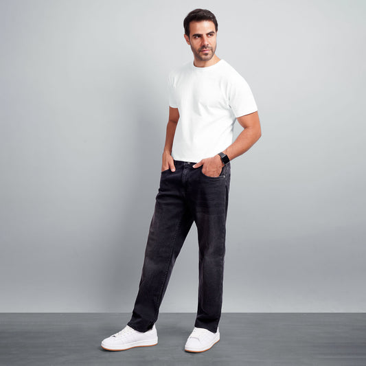 Men's Regular Fit Denim Jeans – Classic Straight Leg Casual Pants
