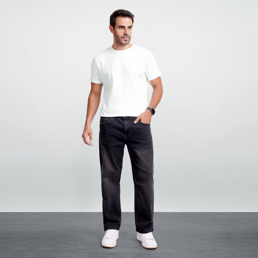 Men's Regular Fit Denim Jeans – Classic Straight Leg Casual Pants