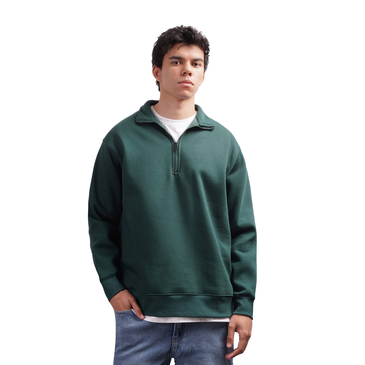 Men’s Half Zip Sweatshirt Casual Mock Neck Pullover