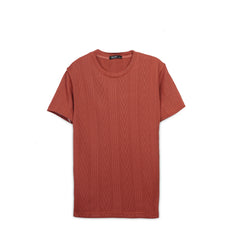 Men's Textured Knit T-Shirt – Relaxed Fit Casual Crew Neck