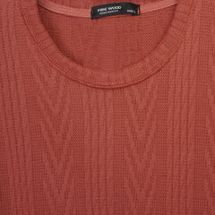 Men's Textured Knit T-Shirt – Relaxed Fit Casual Crew Neck