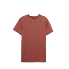 Men's Textured Knit T-Shirt – Relaxed Fit Casual Crew Neck