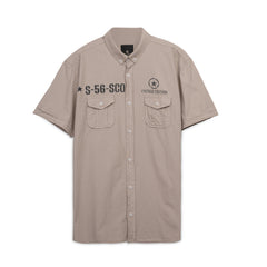 Men's Short Sleeve Casual Button Down Shirt – Printed Vintage Style with Chest Pockets