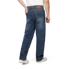 Men’s Wide Leg Jeans – Classic Denim Pants with Faded Detail
