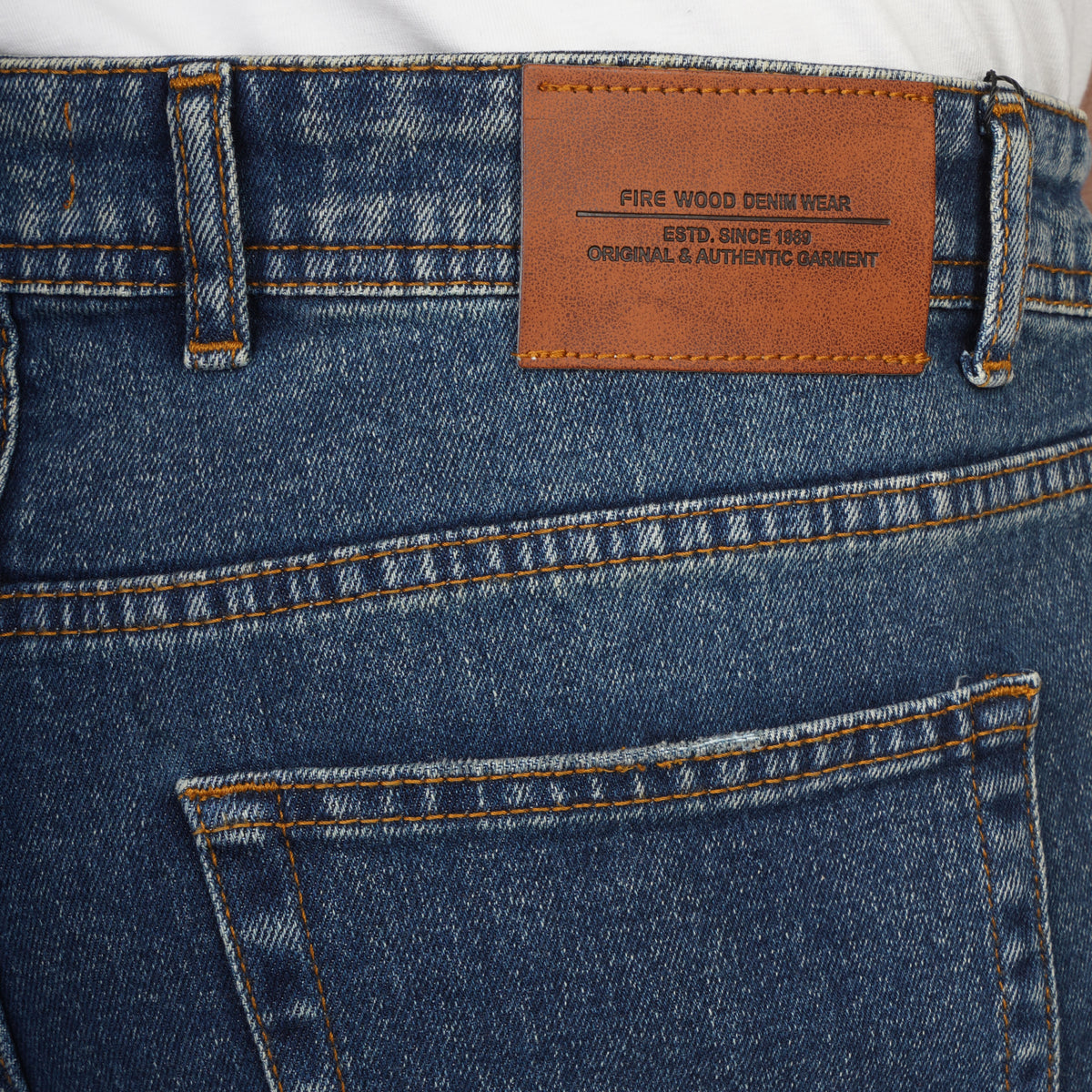 Men’s Wide Leg Jeans – Classic Denim Pants with Faded Detail