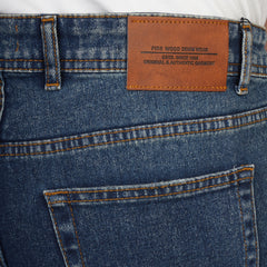 Men’s Wide Leg Jeans – Classic Denim Pants with Faded Detail