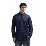 Casual Solid Button-Down Shirt Long Sleeve For Men