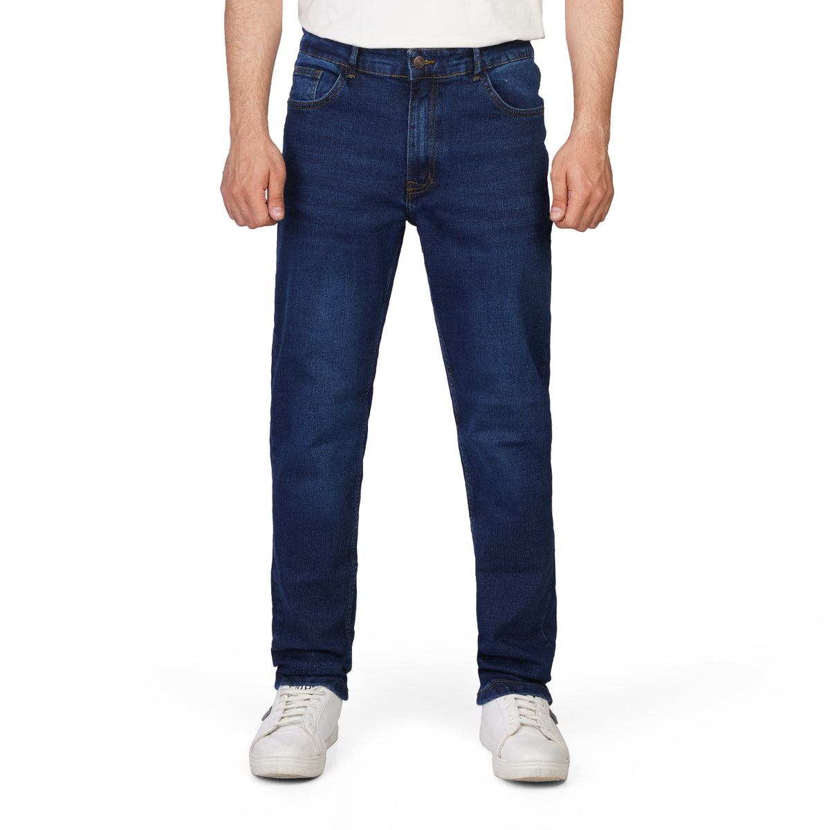 Men’s Straight Fit Jeans – Casual Washed Denim Pants for Everyday Wear