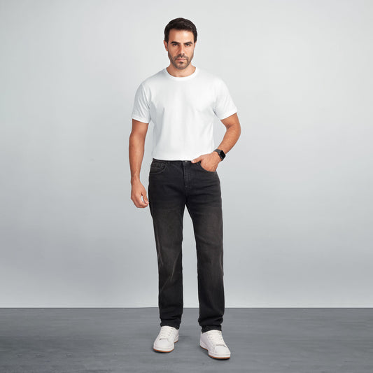 Men's Regular Fit Denim Jeans – Classic Straight Leg Casual Pants