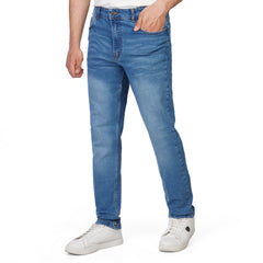 Men’s Straight Fit Jeans – Casual Washed Denim Pants for Everyday Wear
