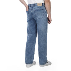 Men’s Wide Leg Jeans – Classic Denim Pants with Faded Detail