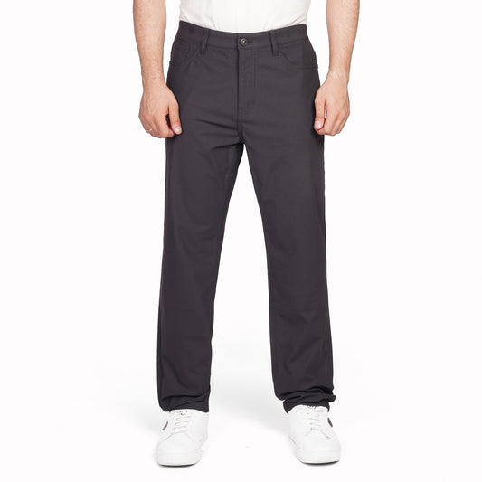 Men's Regular Fit Casual Trousers – Stretch Comfort Pants with 5-Pocket