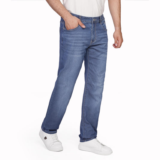 Men's Straight Fit Jeans – Stretch Denim Pants with Classic 5-Pocket Design