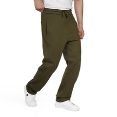 Men's Wide Leg Textured Sweatpants with Drawstring Waist, Relaxed Fit, Side Pockets & Back Pocket
