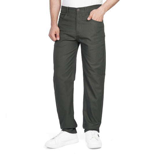 Men's Regular Fit Gabardine Pants – Classic Beige Casual Trousers
