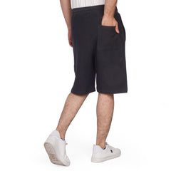 Men's Textured Knit Sweat Shorts with Drawstring Waist & Embroidered 89 Patch