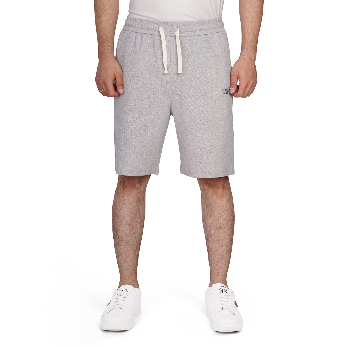 Men's Cotton Fleece Sweat Shorts with Drawstring Waist & Embroidered Logo