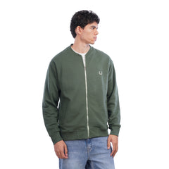 Men’s Zip Up Sweatshirt Casual Bomber Style Jacket with Front Pockets