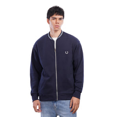 Men’s Zip Up Sweatshirt Casual Bomber Style Jacket with Front Pockets