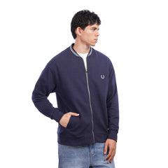 Men’s Zip Up Sweatshirt Casual Bomber Style Jacket with Front Pockets