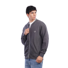 Men’s Zip Up Sweatshirt Casual Bomber Style Jacket with Front Pockets