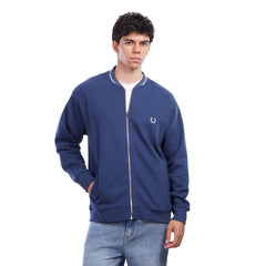 Men’s Zip Up Sweatshirt Casual Bomber Style Jacket with Front Pockets