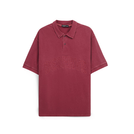 Men’s Washed Oversized Polo T-Shirt – Embroidered Casual Tee