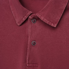 Men’s Washed Oversized Polo T-Shirt – Embroidered Casual Tee