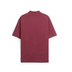 Men’s Washed Oversized Polo T-Shirt – Embroidered Casual Tee
