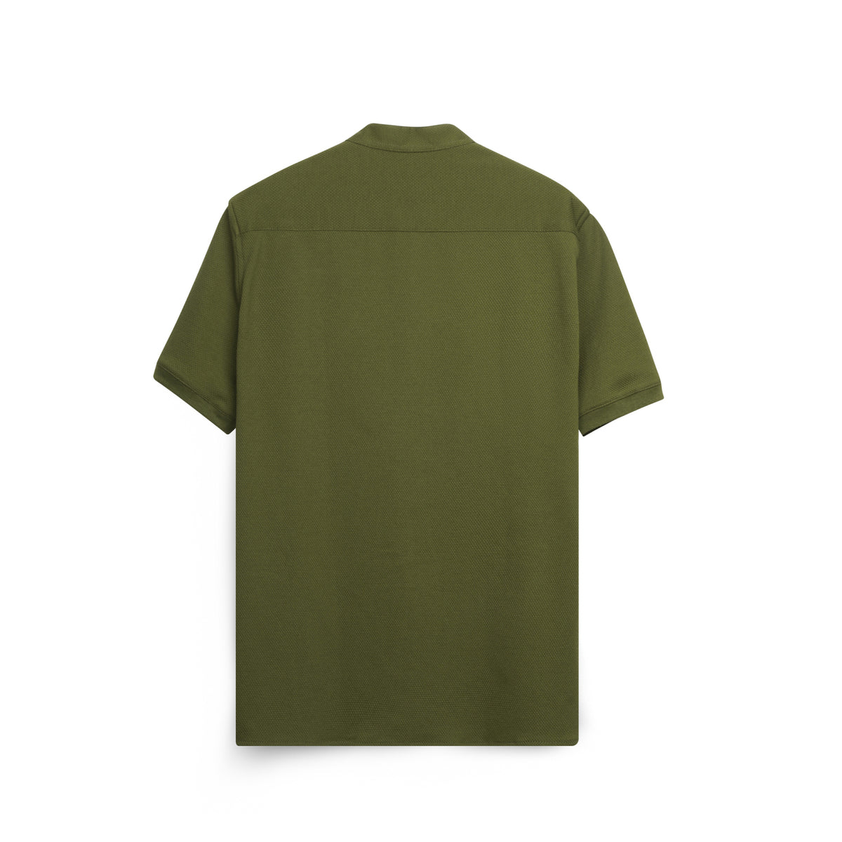 Men’s Textured Short Sleeve Button-Up Shirt – Mandarin Collar Casual Overshirt
