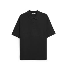 Men’s Washed Oversized Polo T-Shirt – Embroidered Casual Tee